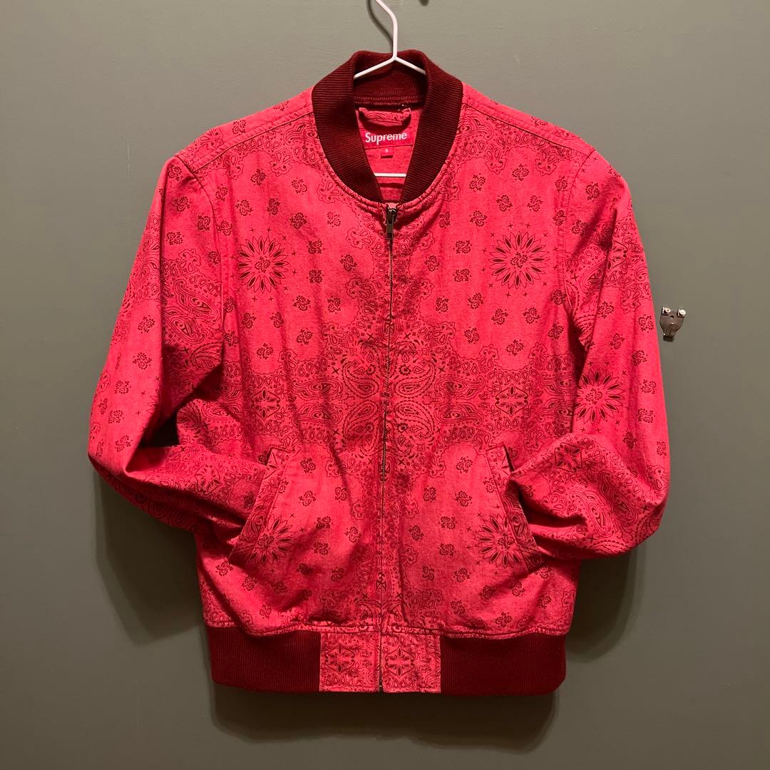 Supreme バンダナ柄 レッドジャケット S