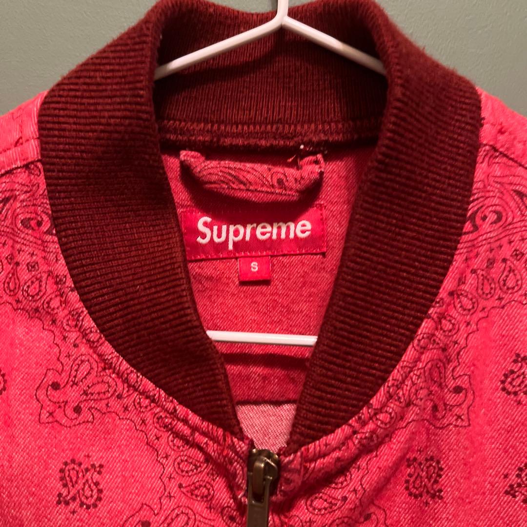 Supreme バンダナ柄 レッドジャケット S