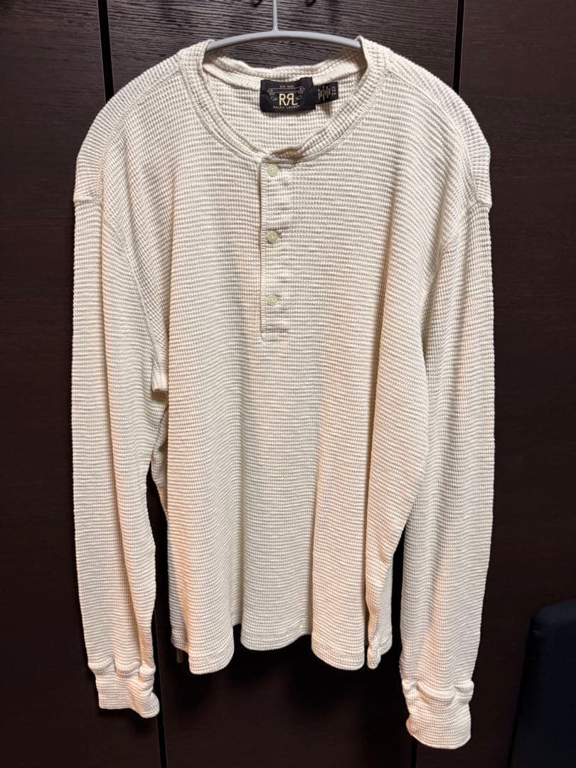 【美品】RRL ワッフルニット ヘンリーネック シャツ