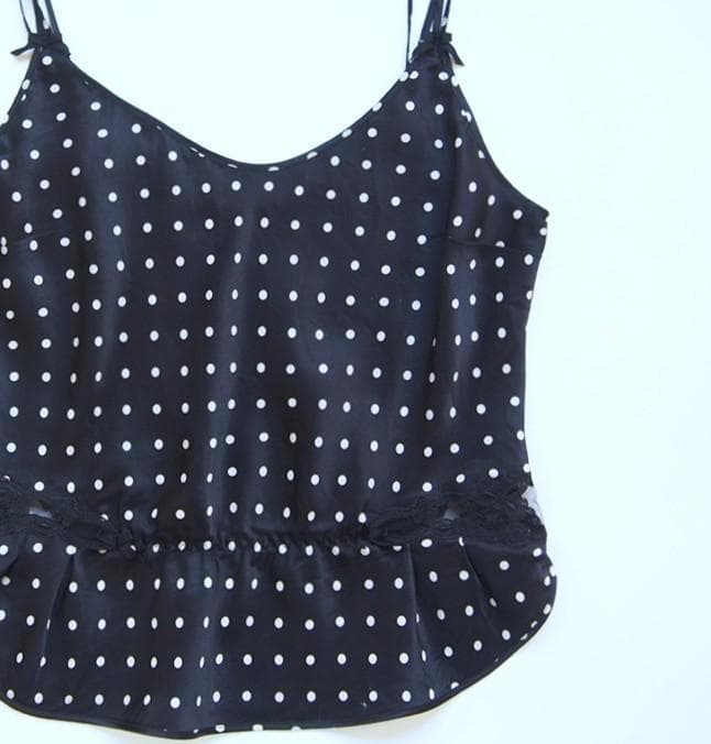 定価4万★イタリア製ラペルラ★シルク100水玉キャミソールLAPERLAレース黒
