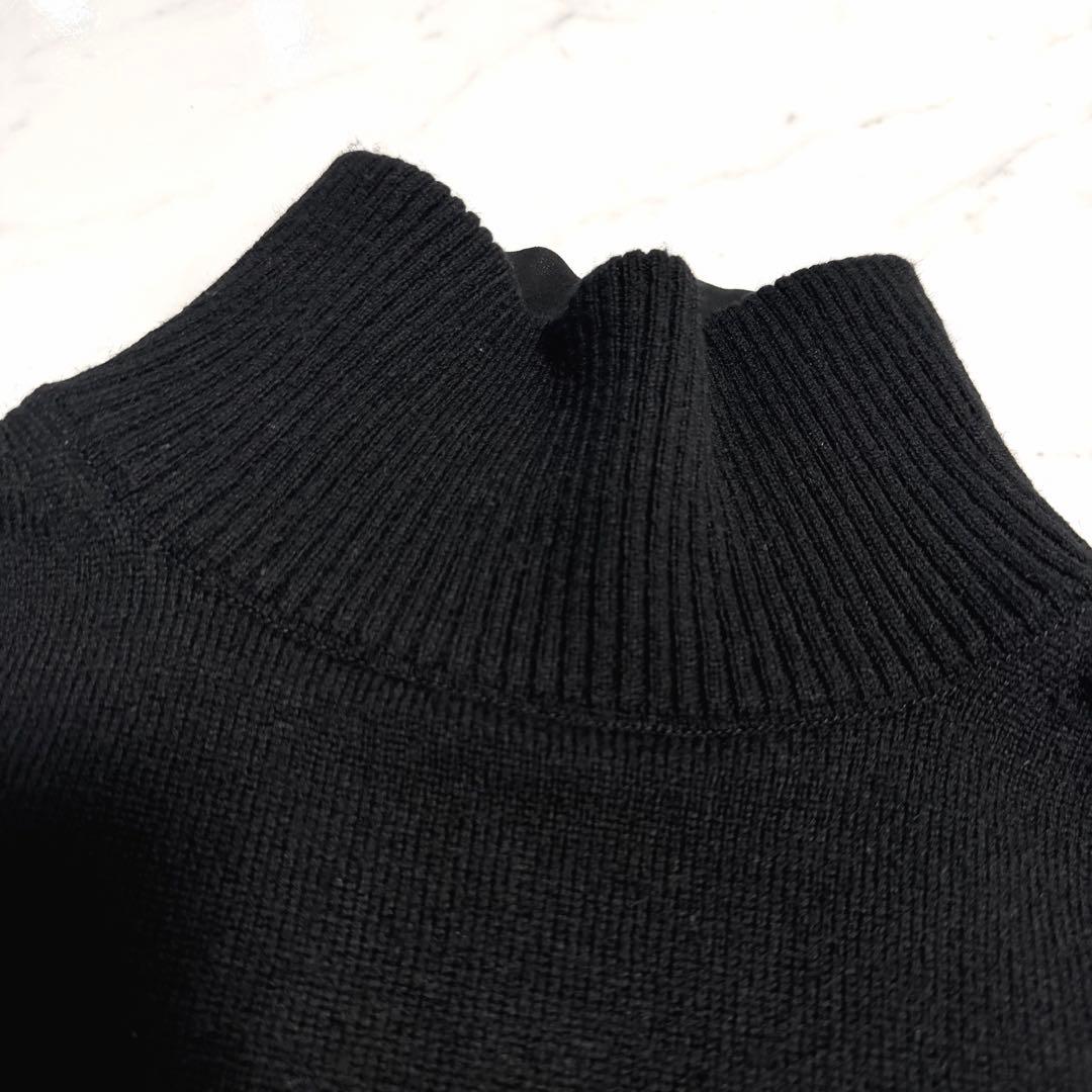 【美品】sacai バックプリーツ ドッキング ニット タートルネック サカイ