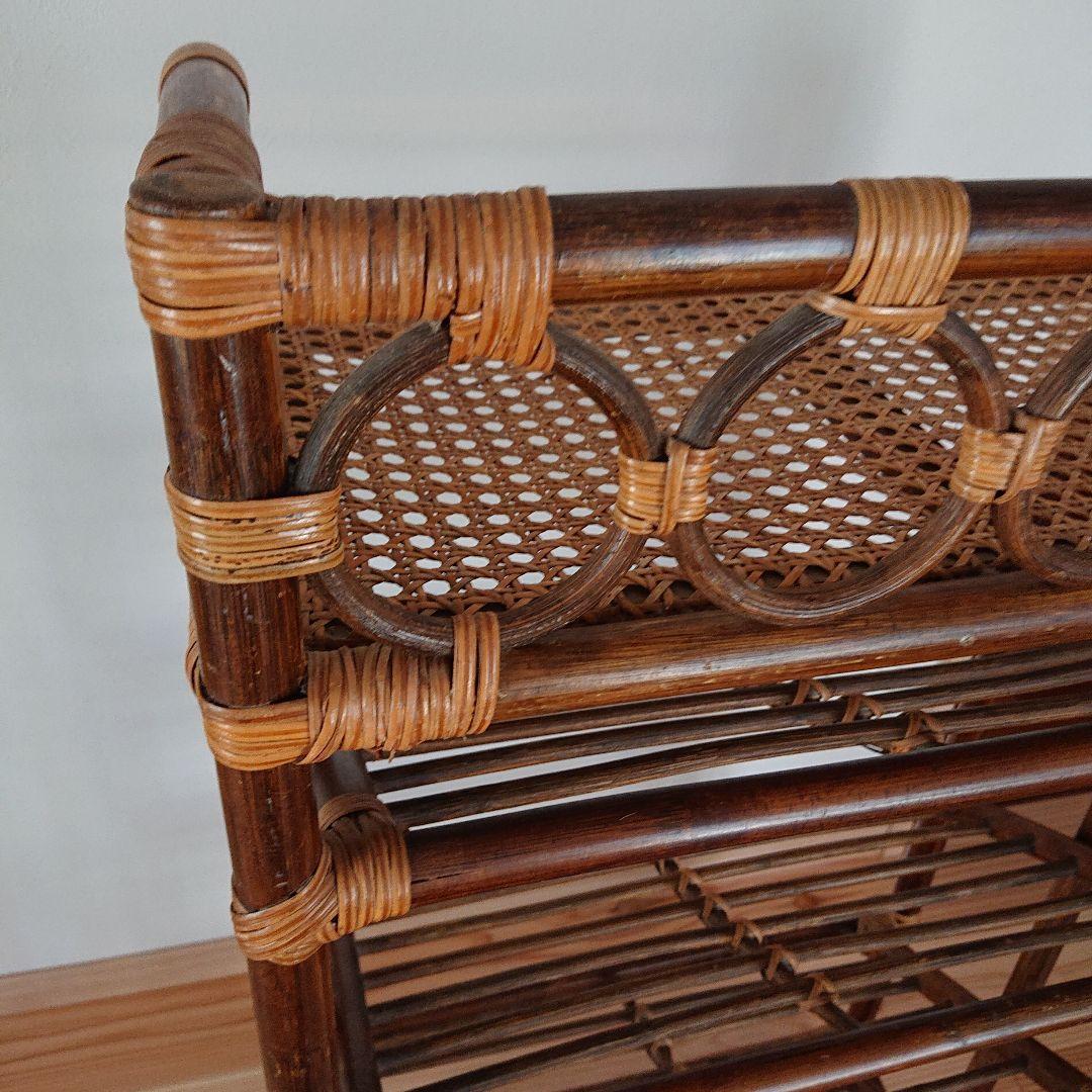 昭和レトロ 5段ラタンラック 籐家具 古家具