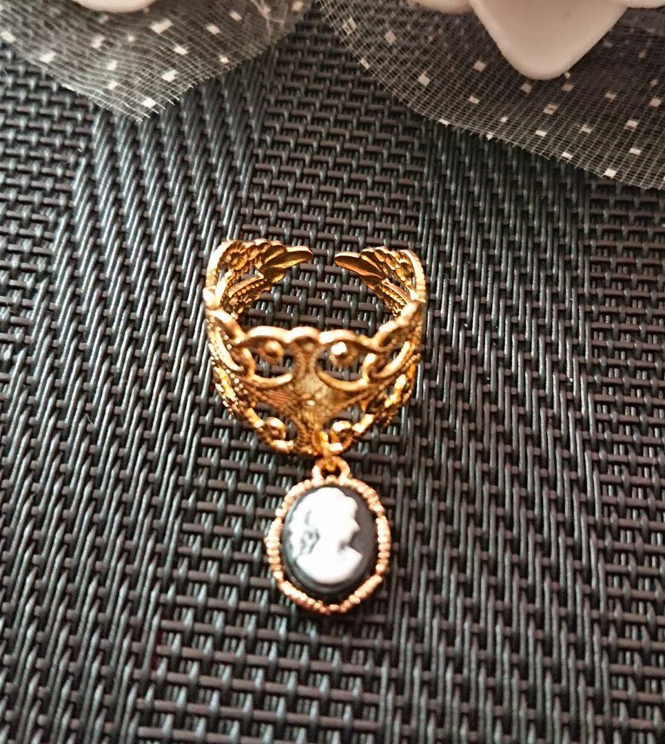 ＊#237＊☆限定1個☆高級感!!☆ブラックカメオデザインプレートリング＊