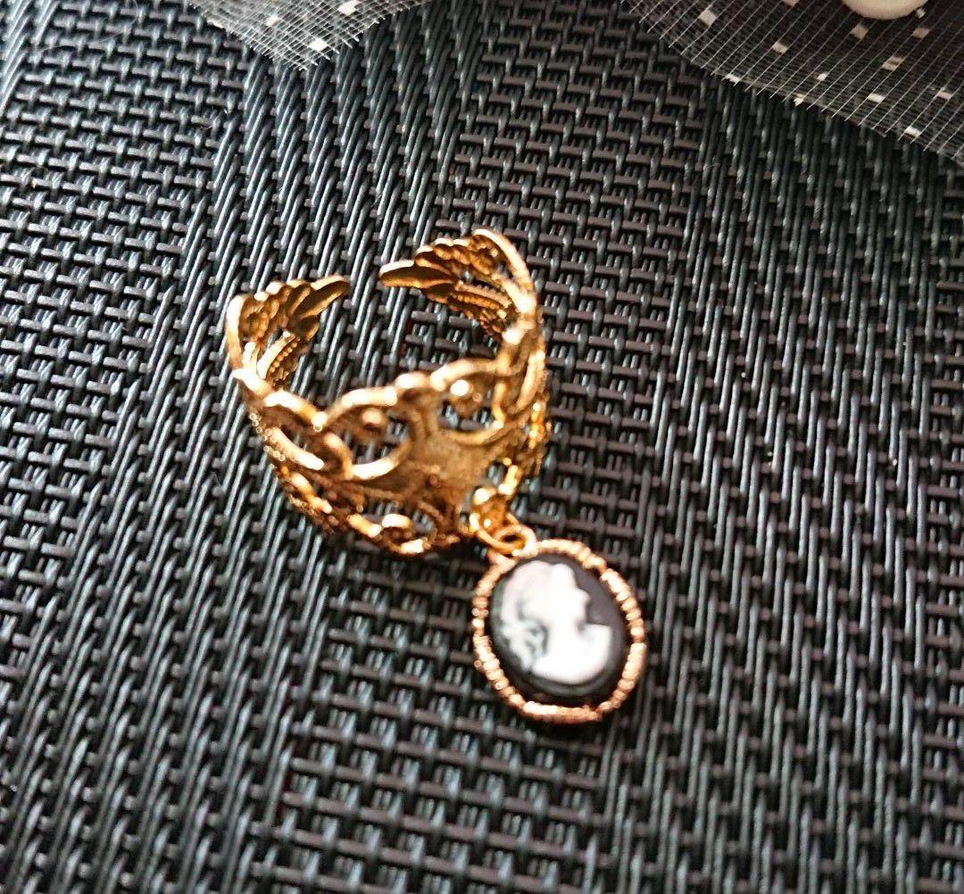 ＊#237＊☆限定1個☆高級感!!☆ブラックカメオデザインプレートリング＊