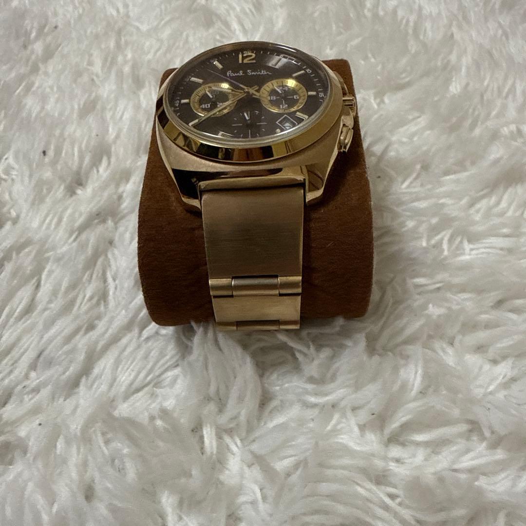稼働品　Poul Smith ポールスミス　腕時計　クロノグラフ　ゴールド