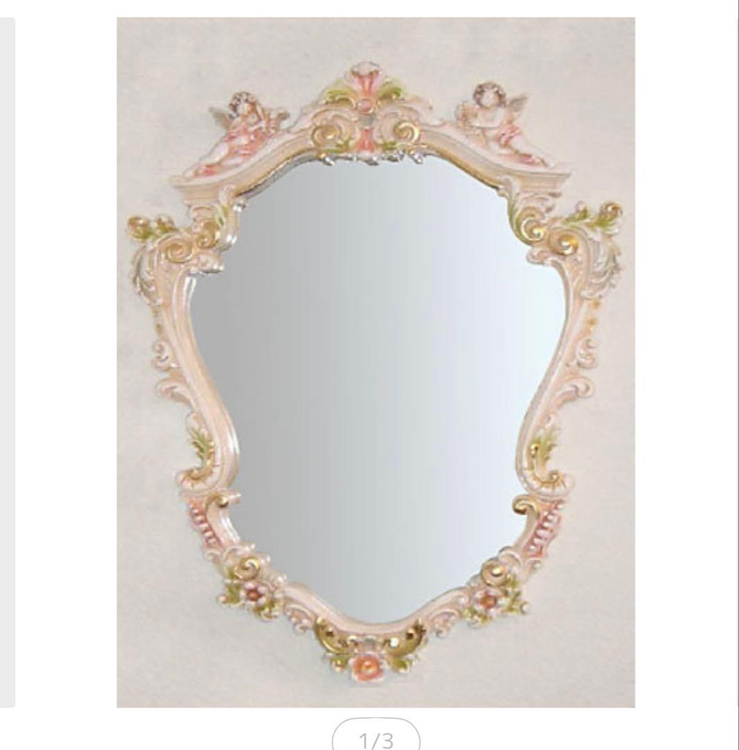 【値下げ】ロココ調エンジェルの壁掛けミラー