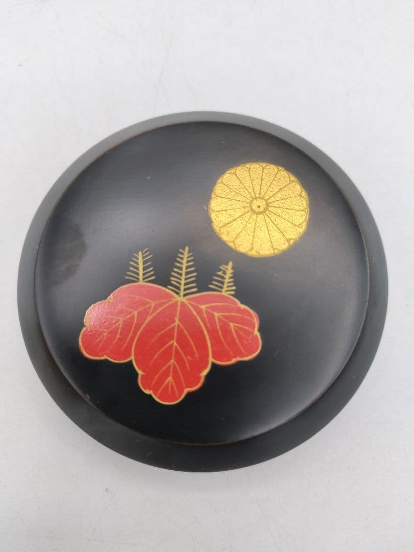 c863 香合 高台寺蒔絵 海仙在判 岡本湯斉　木箱 茶道具 古物