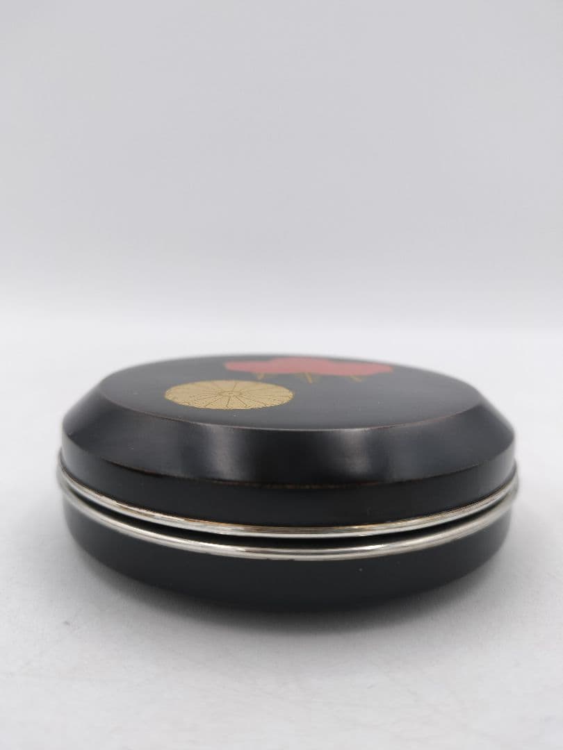 c863 香合 高台寺蒔絵 海仙在判 岡本湯斉　木箱 茶道具 古物