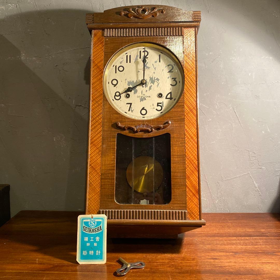 昭和中期 精工舎 柱時計 ボンボン時計 古家具 古民家 インテリア