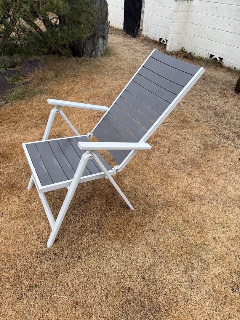 折りたたみ式 アウトドアチェア グレー4脚セット