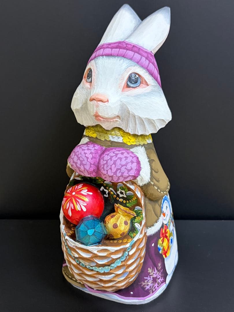 クリスマス　オーナメント　うさぎ　木製　手作り　スヴェトラーナ・ニコラエヴァ