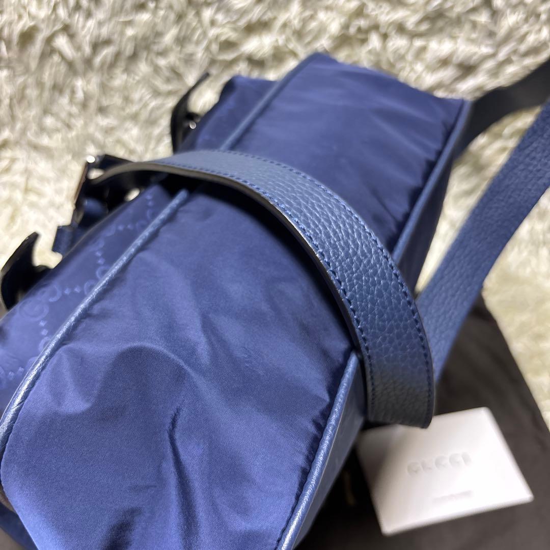 GUCCI グッチ ブルー ネイビー ミニメッセンジャーバッグ GGスプリーム