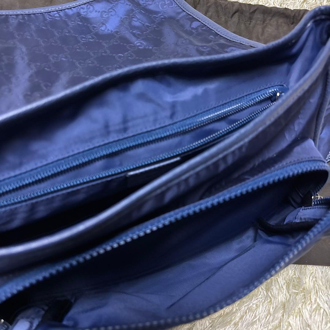 GUCCI グッチ ブルー ネイビー ミニメッセンジャーバッグ GGスプリーム