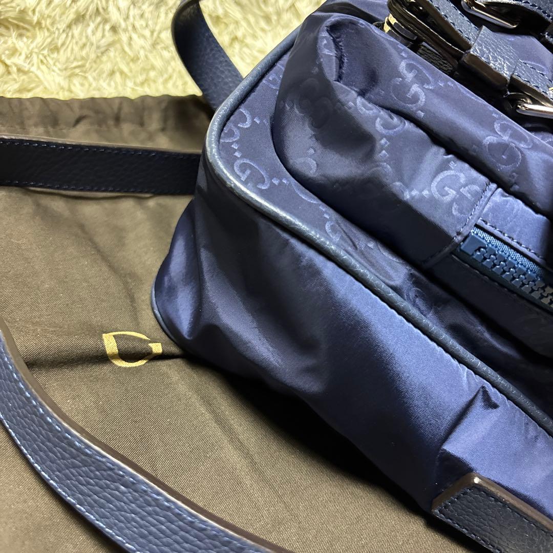 GUCCI グッチ ブルー ネイビー ミニメッセンジャーバッグ GGスプリーム