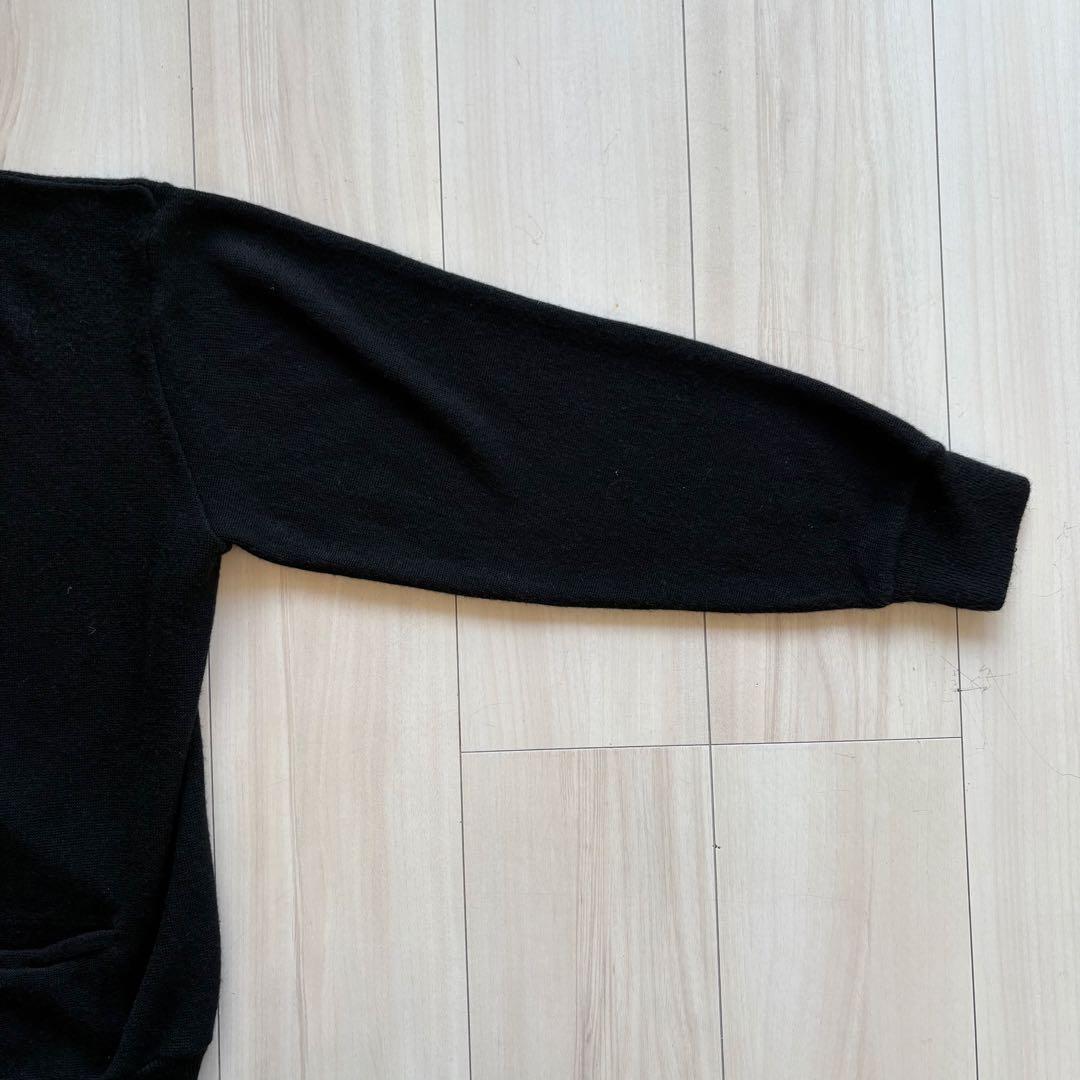 70s Sears KINGSROAD アクリルカーディガン 黒 ポケ付 ミント