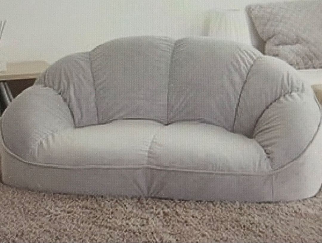 ローソファ　1人掛け　2人掛け　インテリア　パステルカラー　グレー色