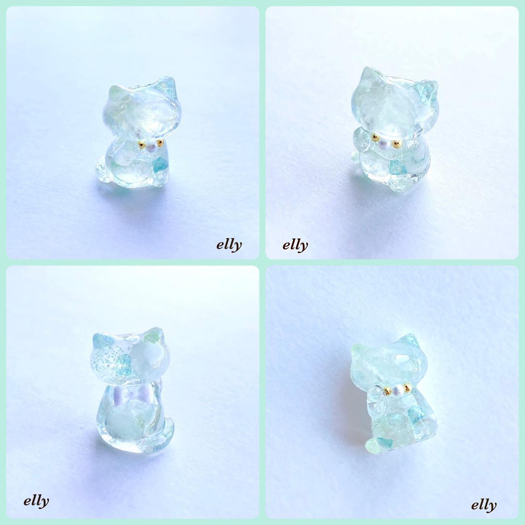 【sawasawa様】天然石　ムーンストーン　和柄　じゃれ猫　レジン　ストラップ