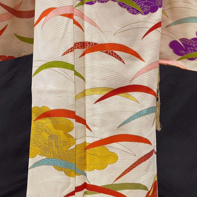 410ag55,小物類◎七五三 七歳 女児 着物&丸帯 セミアンティーク 総柄