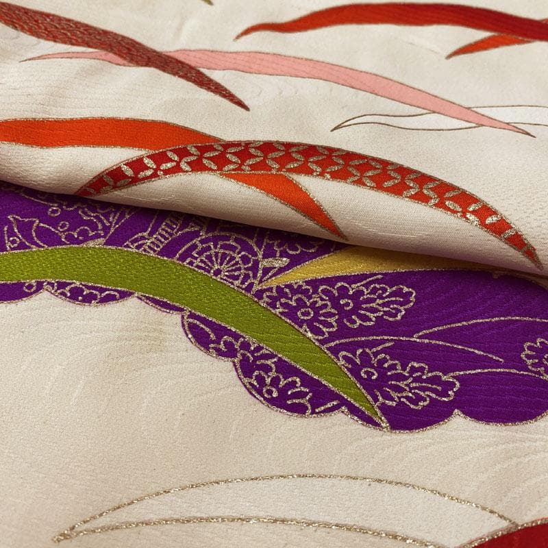 410ag55,小物類◎七五三 七歳 女児 着物&丸帯 セミアンティーク 総柄