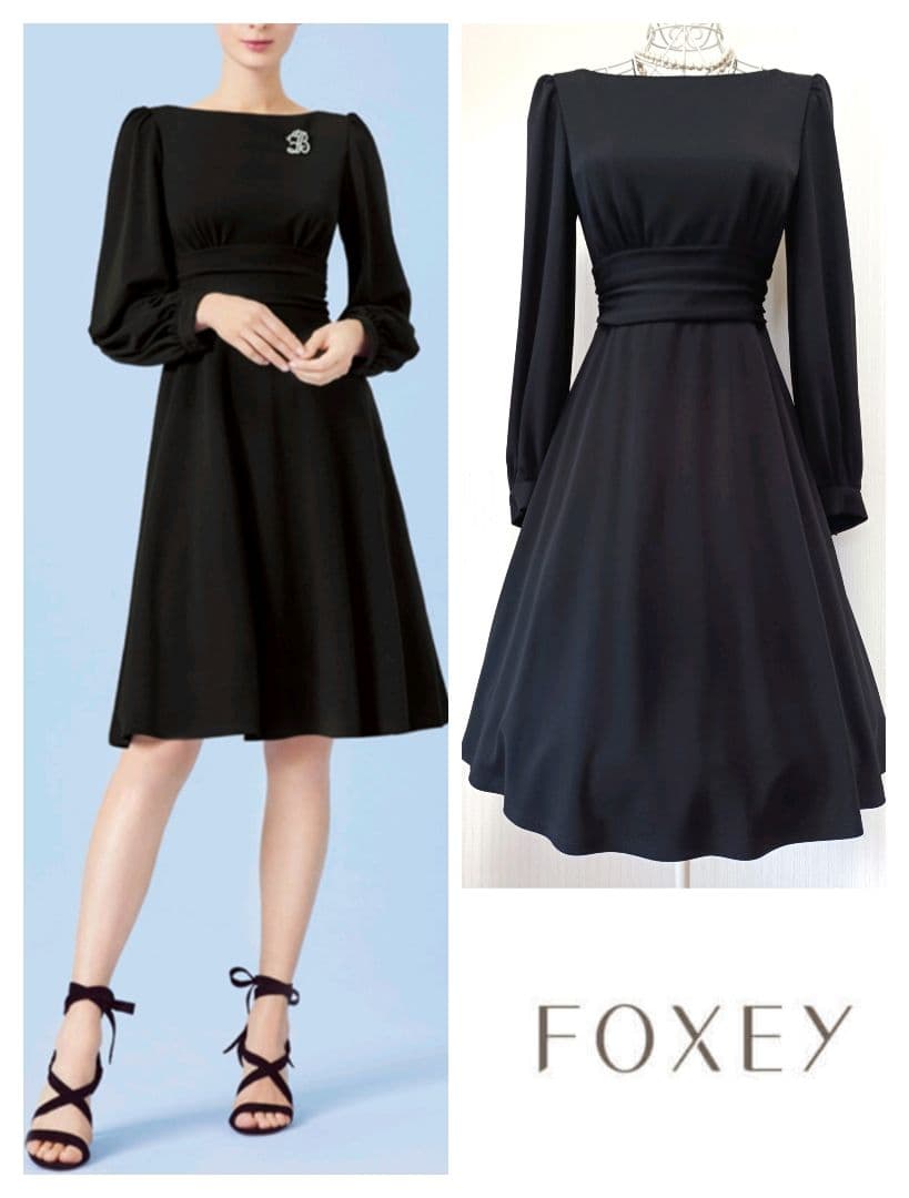 ☆フォクシーNYDress Noir Unit 40622長袖ワンピース38☆