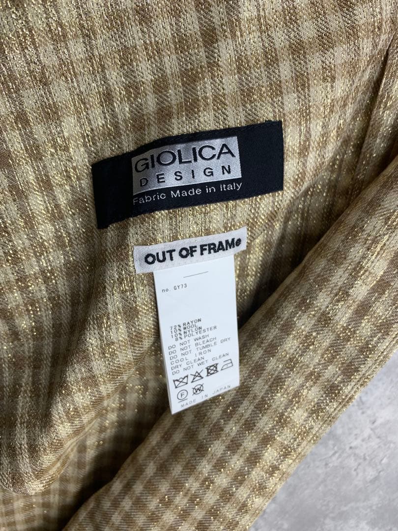 ♪ OUT OF FRAMe 薄手　ラメジャケット　ベージュ系　チェック　長袖