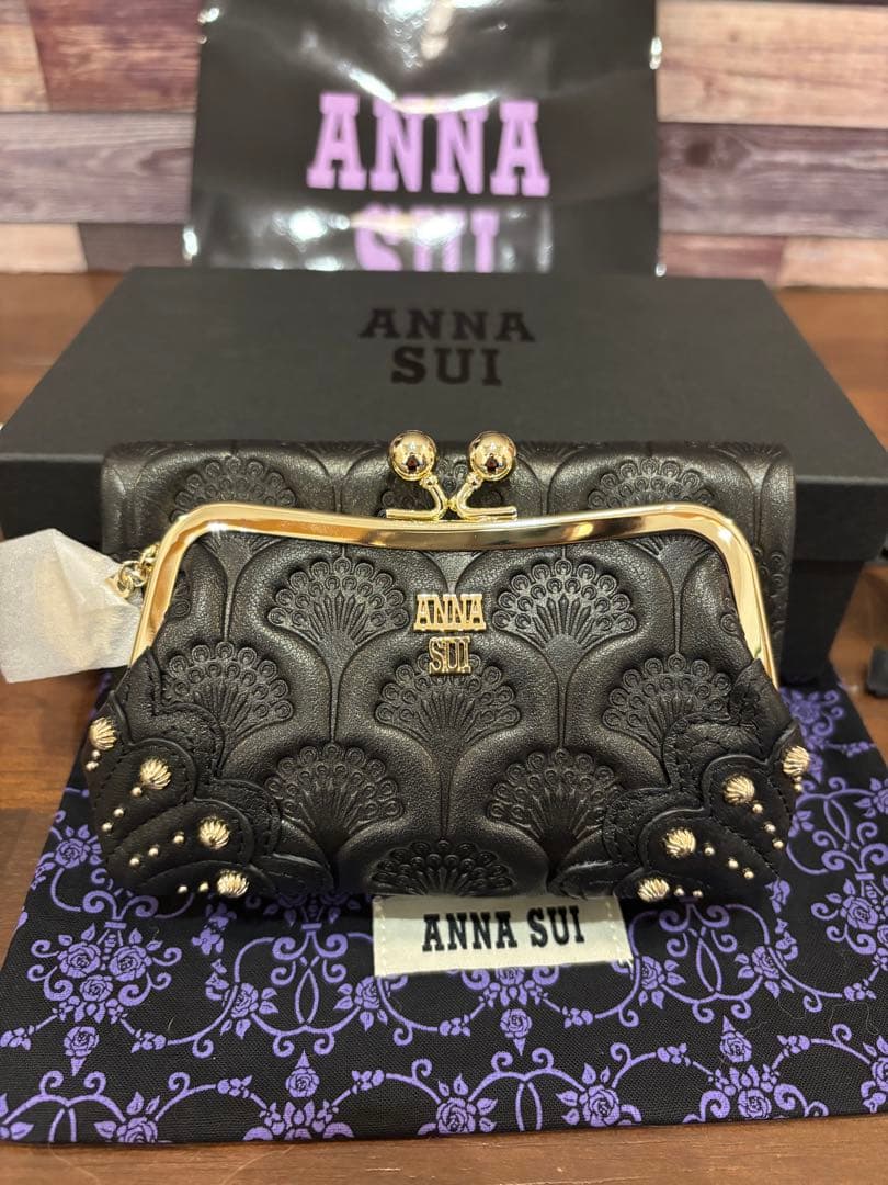 【新品】ANNA SUI ピーコック二つ折りがま口財布