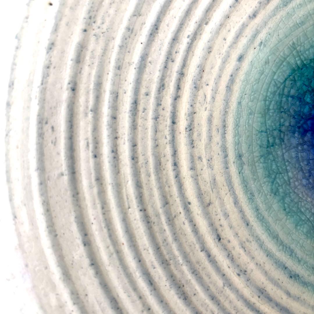 ガラス彩陶器 大皿 沖縄オーシャンブルー