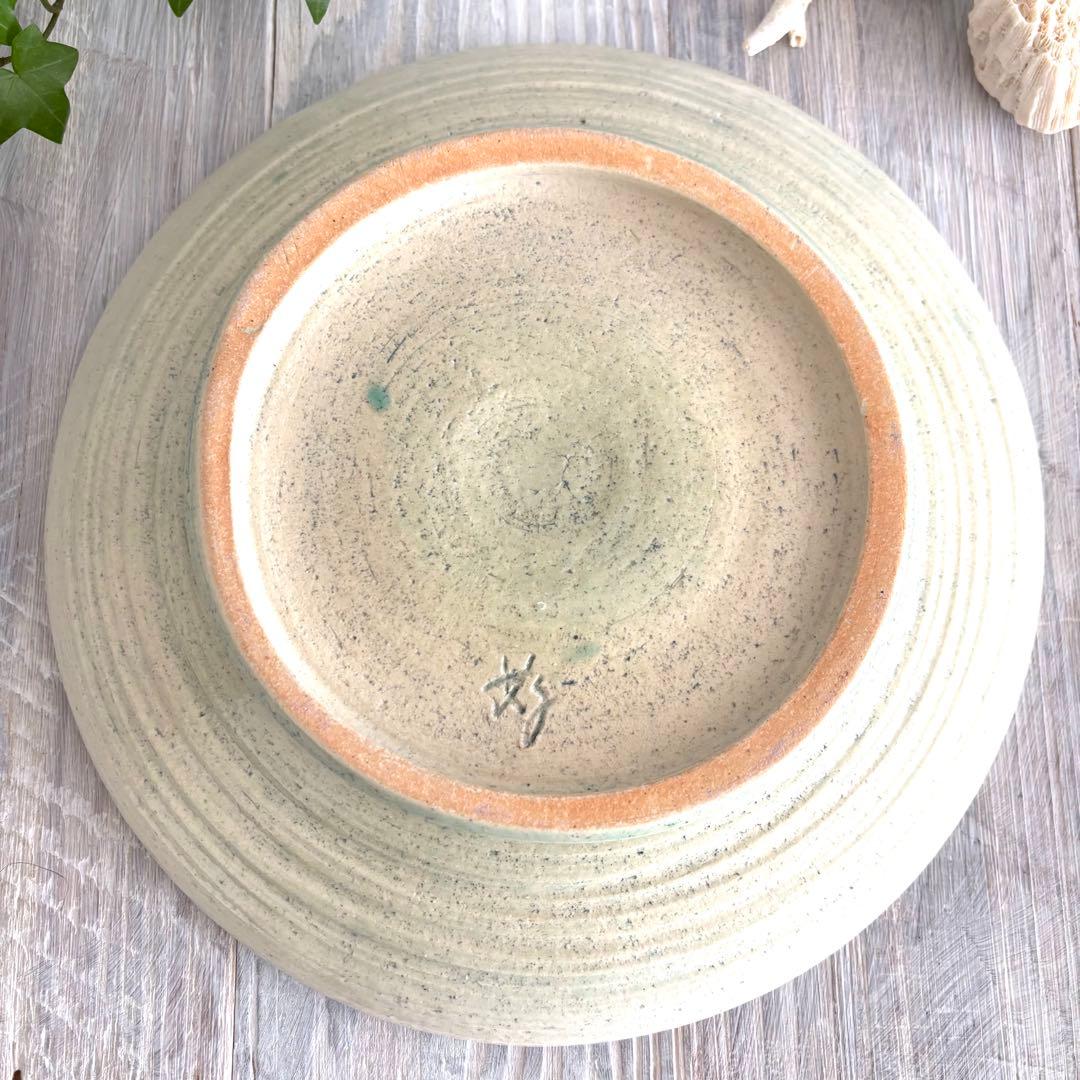 ガラス彩陶器 大皿 沖縄オーシャンブルー