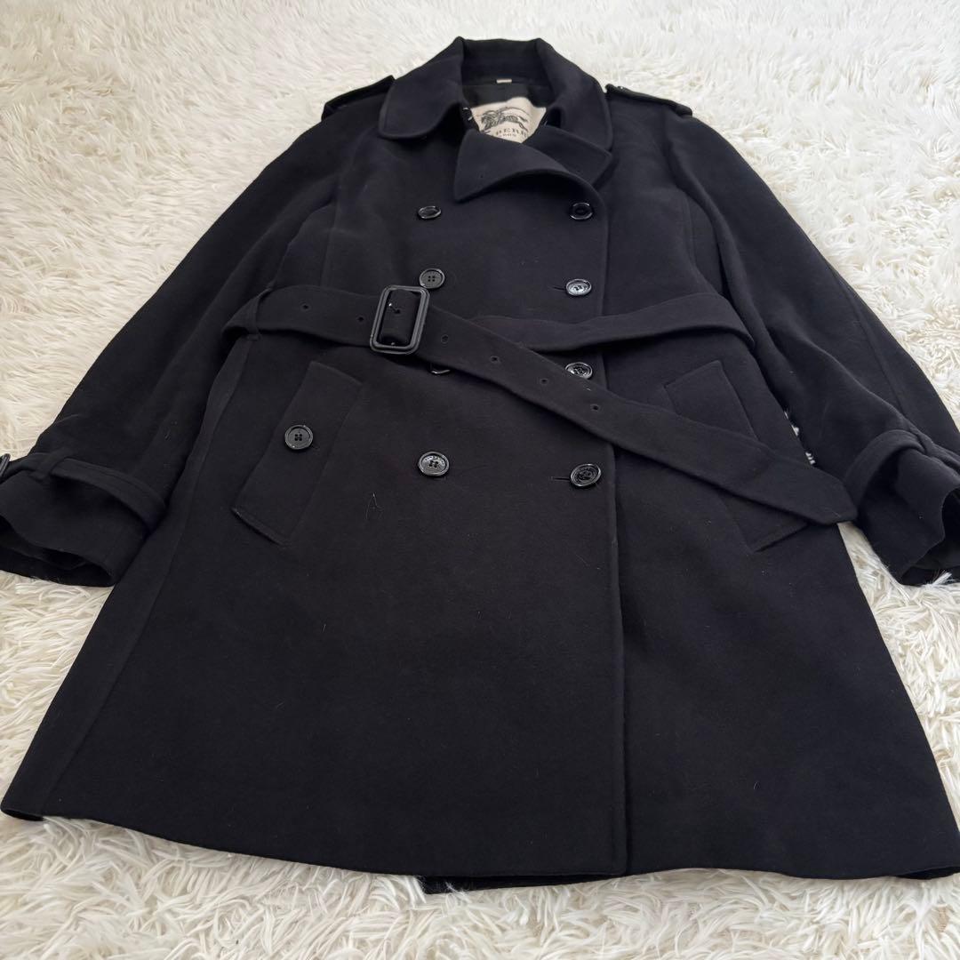 BURBERRY バーバリーロンドン カシミヤ混 トレンチコート L〜XL 黒