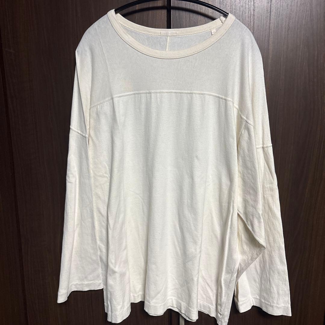 コモリ　COMOLI フットボールTシャツ　ホワイト