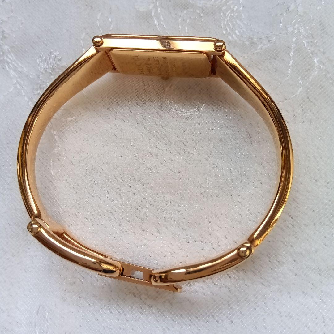 美品 グッチ 腕時計 バングルウォッチ1500L ゴールド 1Pダイヤ文字盤