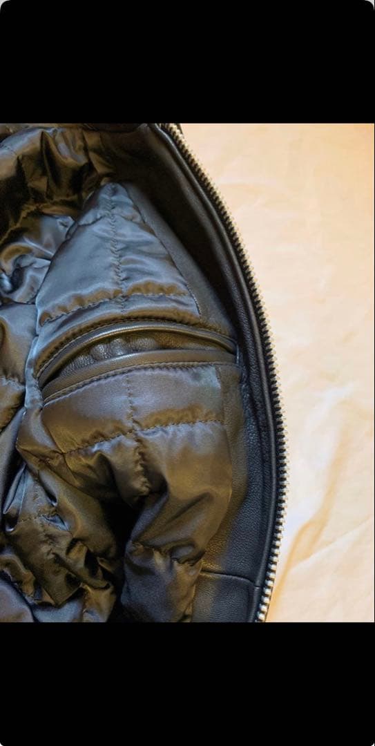 【NVRFRGT】Leather Paneled Zip Up Jacket新品