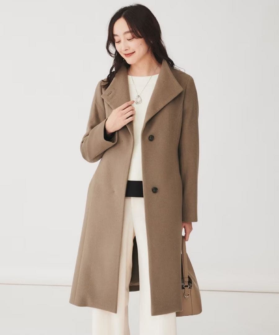 ツ～ちゃんサマー専用　　2WAYスタンドカラーロングコート　ベージュ　S