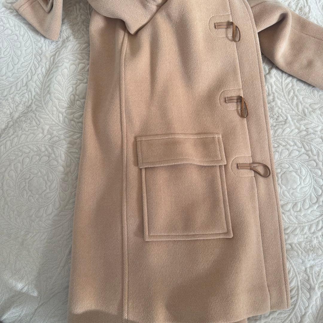 【美品】高級ヘリンボーン バーバリーロンドン 英国製 ベージュ ダッフルコート