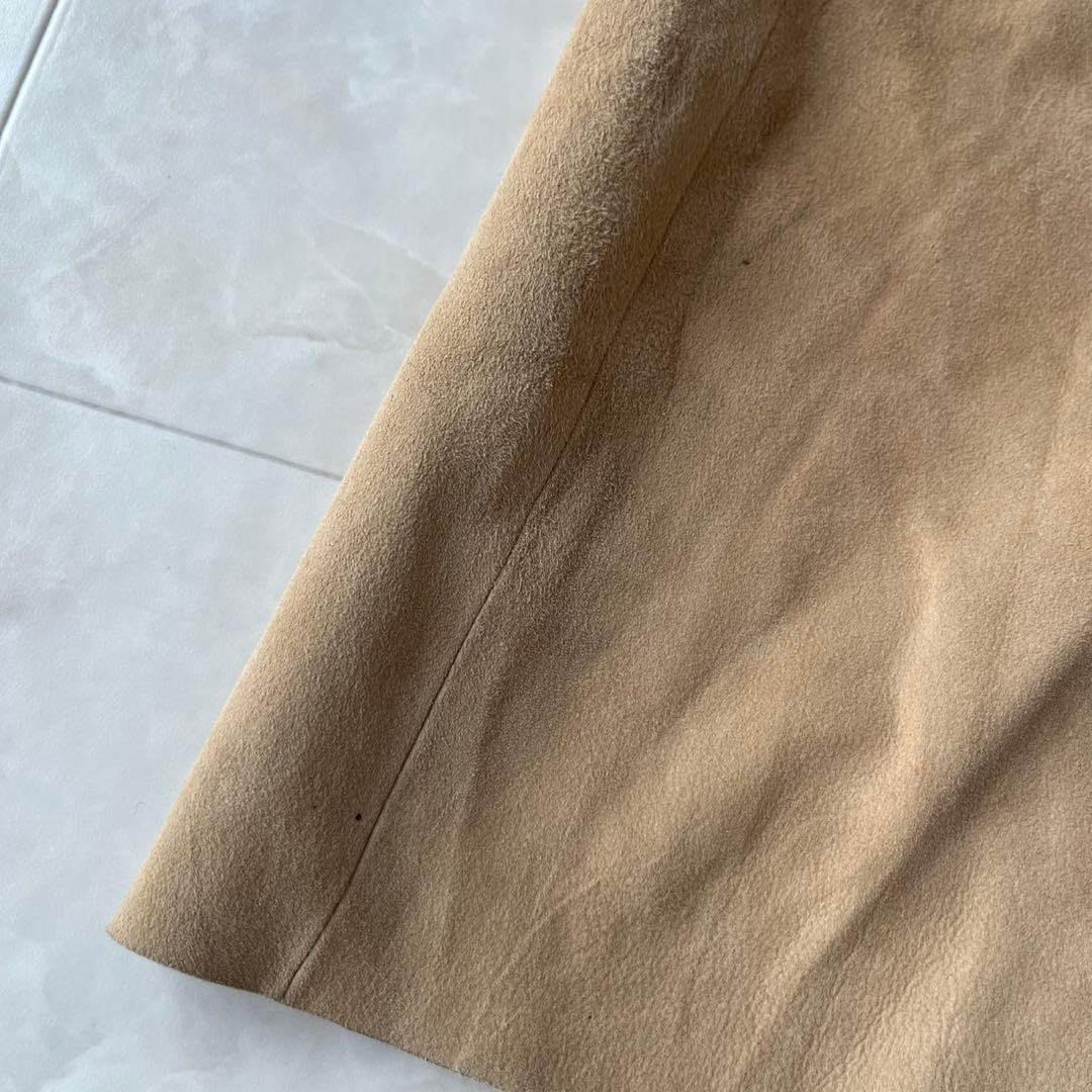 美品 DES PRES ゴートレザーロングコート レディース36 ベージュ