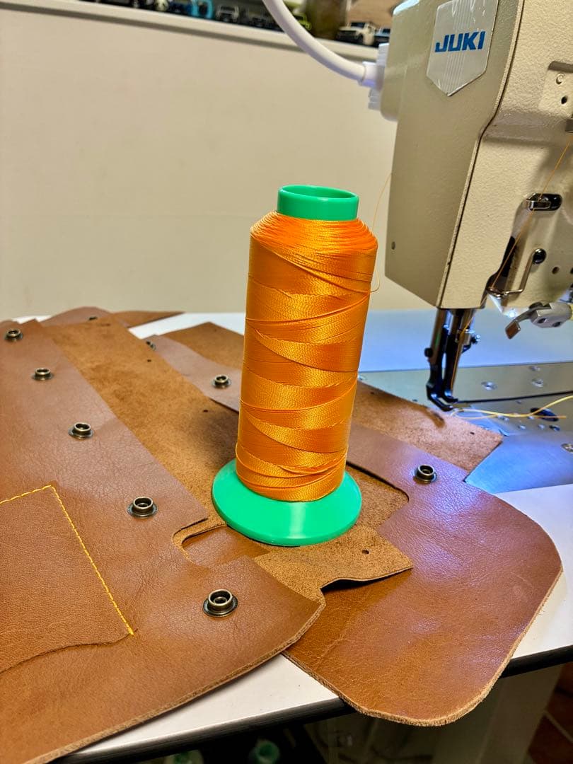 本革サンバイザーカバー キャメル オレンジステッチ バニティミラー×1