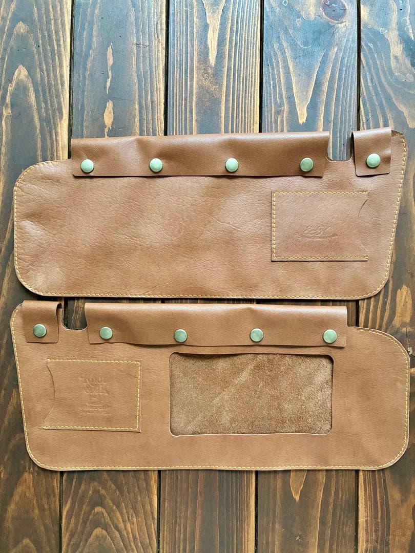 本革サンバイザーカバー キャメル オレンジステッチ バニティミラー×1