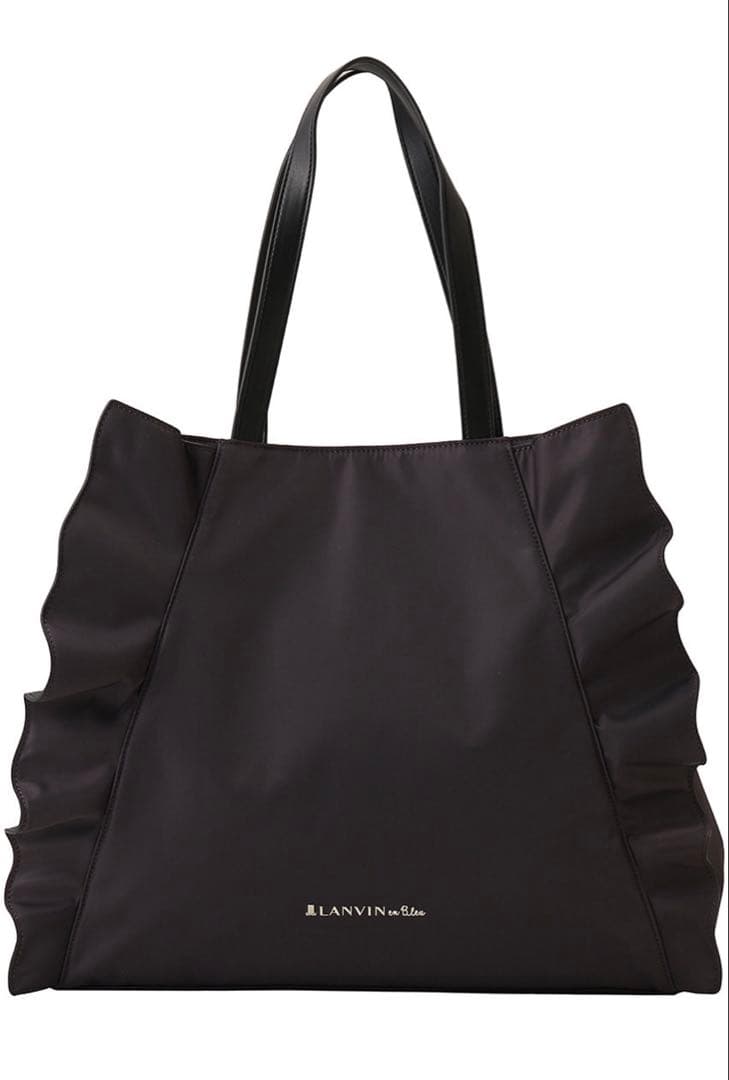 LANVIN en Bleu ラッフルフリルトートバッグ チャコールグレー