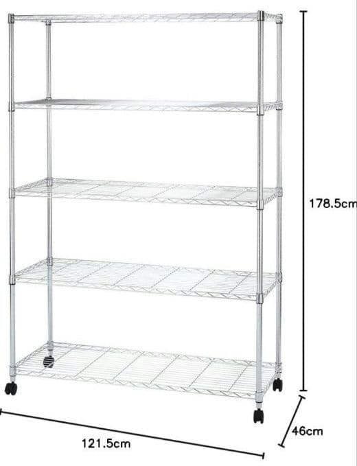 H　ドウシシャ　ルミナス　5段　スチールラックシェルフ　キッチン収納　YK