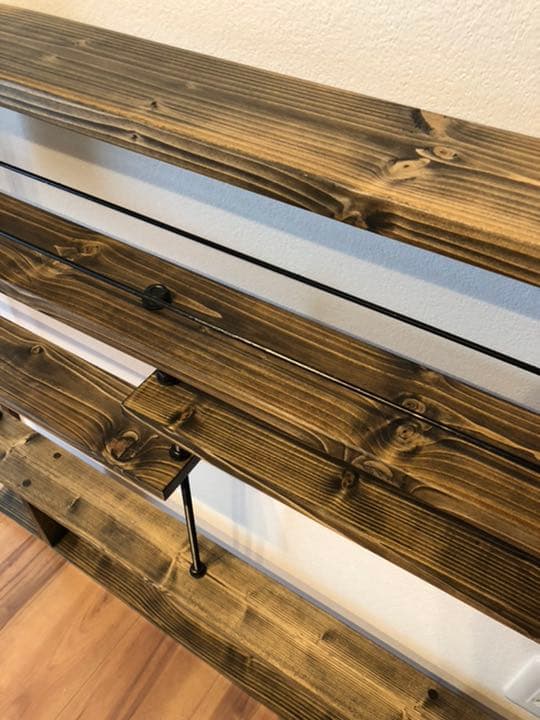 新作☆キッチンラックCentral☆木目強調☆窓枠インテリア☆西海岸