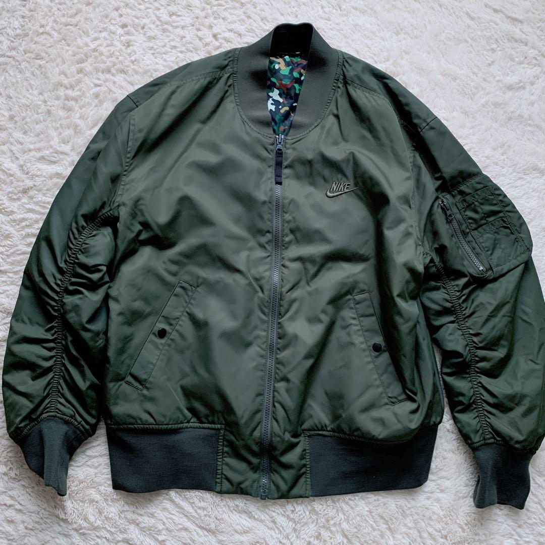 【美品】希少NIKE MA 1 ボンバージャケットL オリーブ　リバーシブル