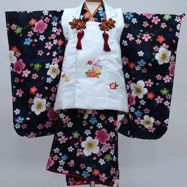 七五三 三歳 女児 被布 着物セット 日本製 綸子地 陽気な天使 お仕立て無料