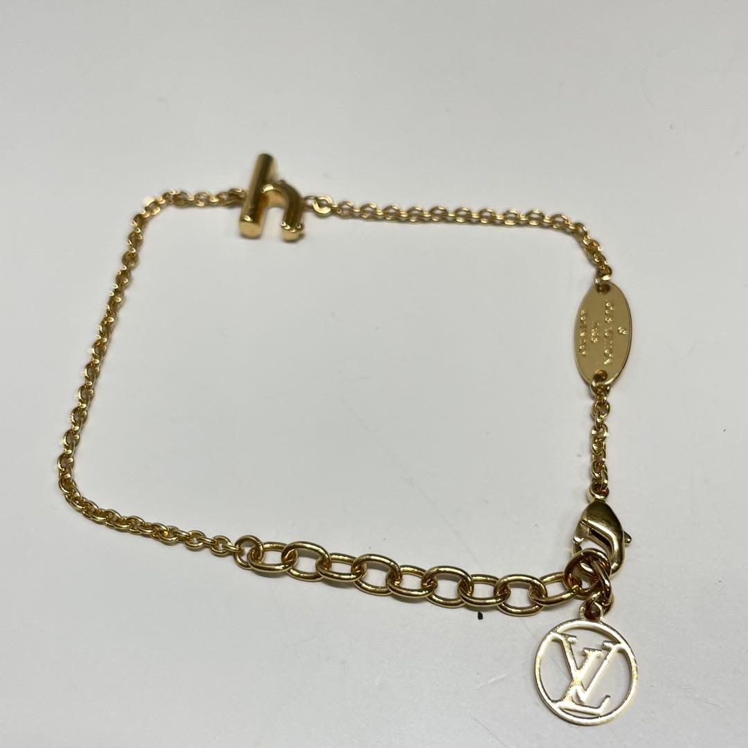(*)様 Louis Vuitton ゴールド hイニシャル　チェーンブレスレッ