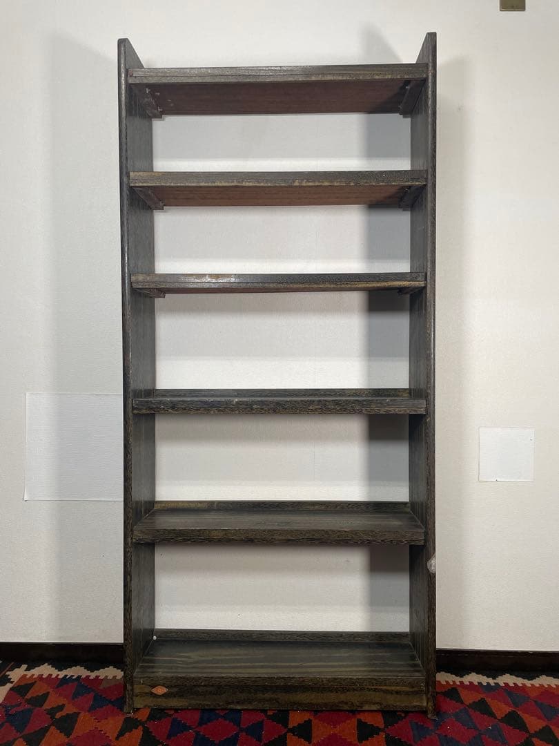 昭和レトロ 趣のある 本棚 ブックシェルフ 虎杢 ラック ヴィンテージ