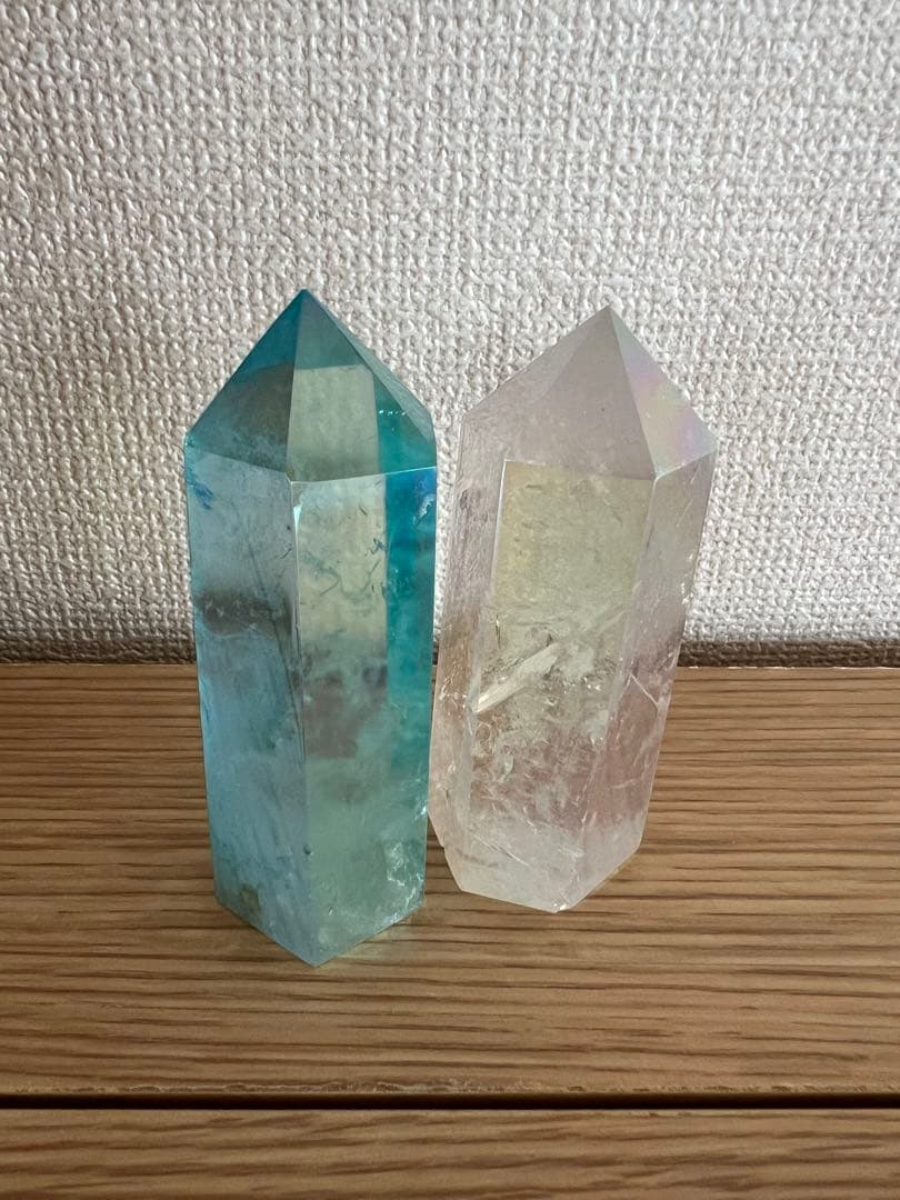 天然石 オーラクォーツ　タワー　kamoku 2つセット