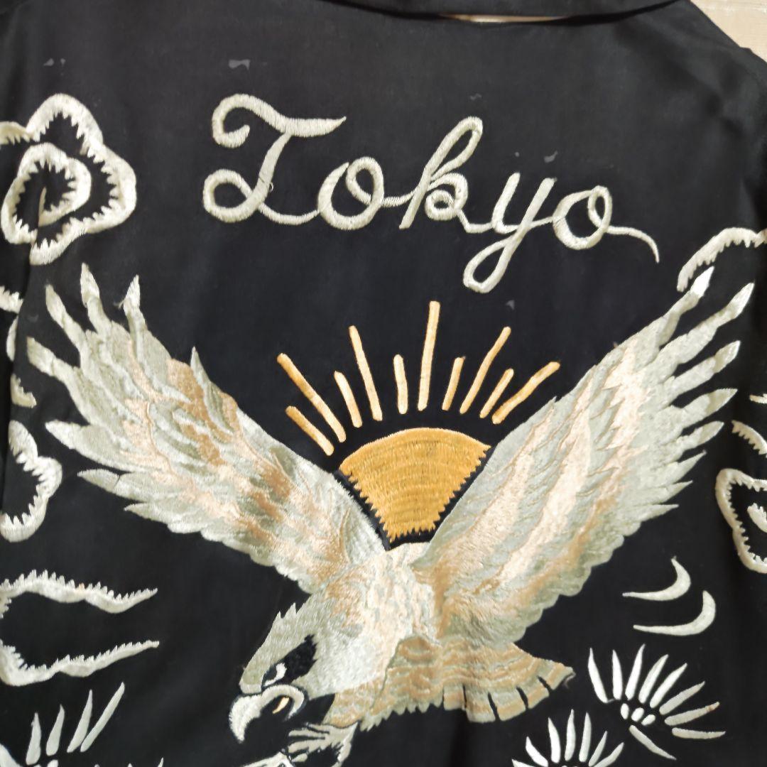 f*r様 ピンクドラゴン黒の刺繍スカジャンクリームソーダAngel