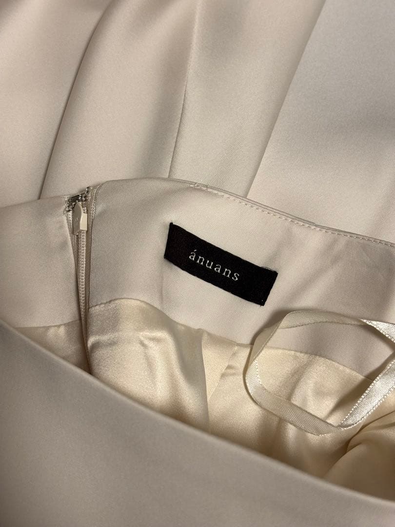 anuans アニュアンス チンツサテンサイドギャザーハイウエストスカート