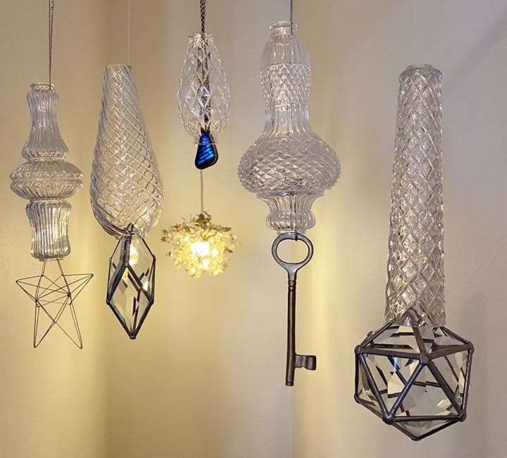 アンティーク ビンテージ 30s 40sダイヤ シャンデリア照明 フラワーベース