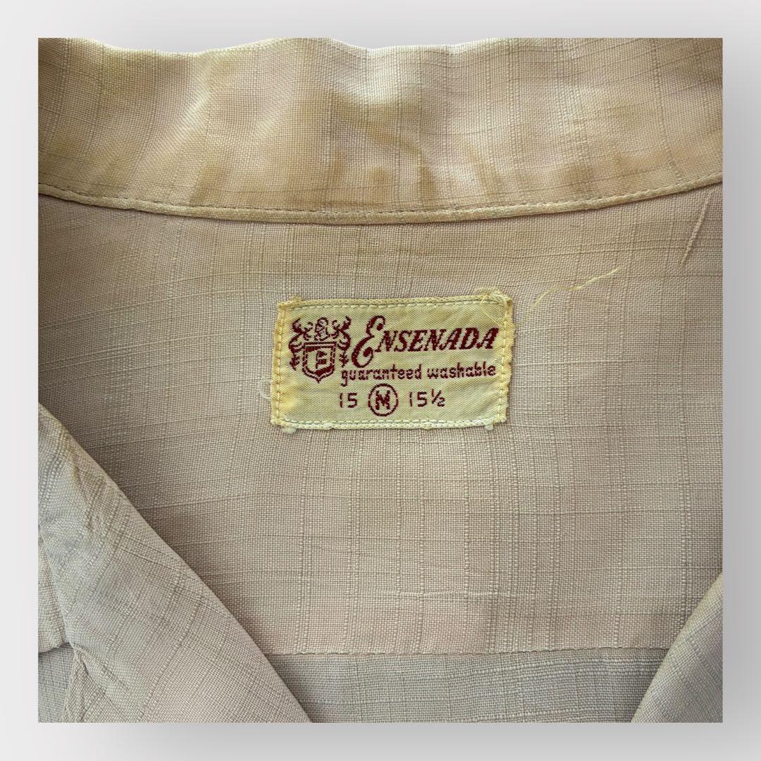 50s vintage 開襟シャツ カスリ 検 60s レーヨン ギャバジン