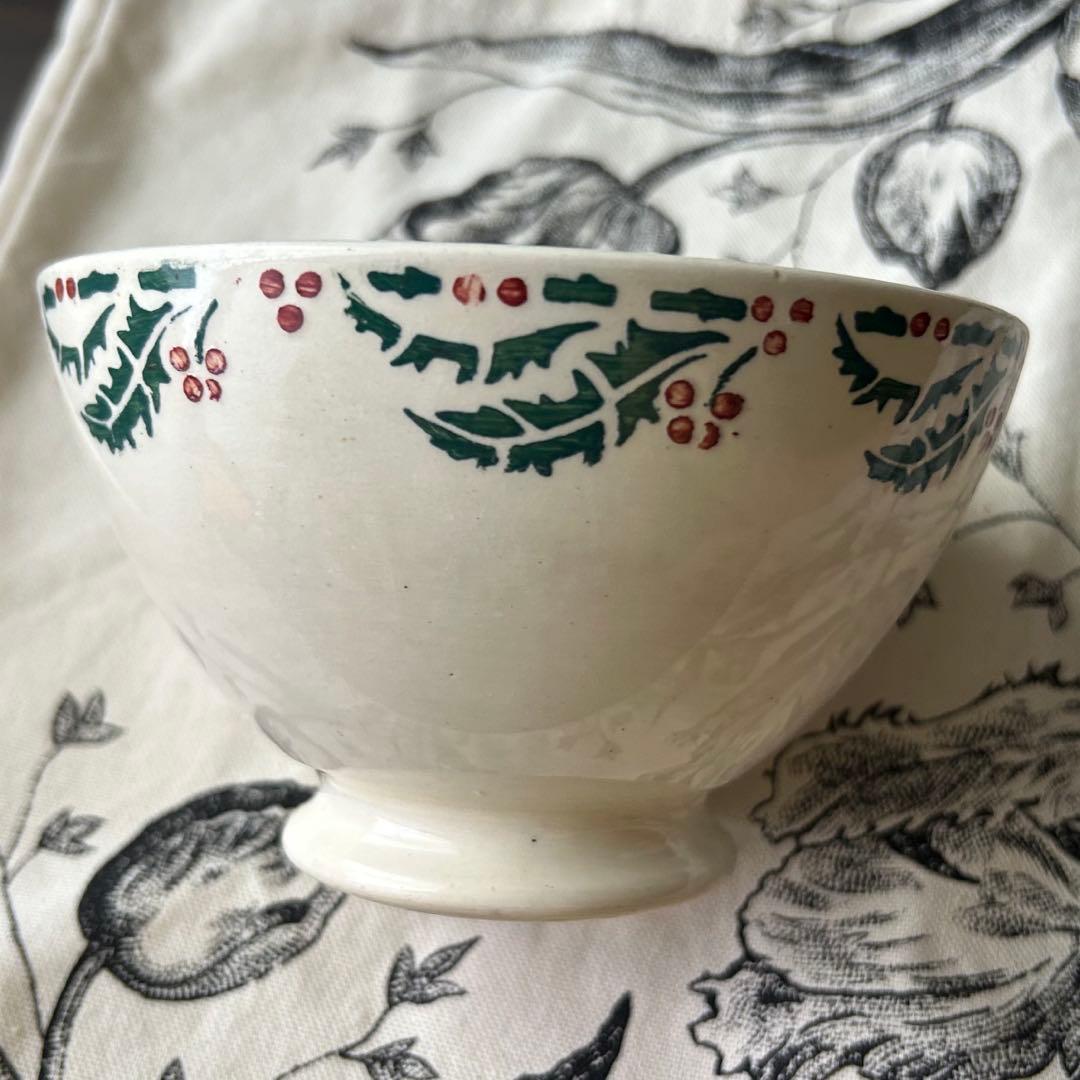 希少　カフェオレボウル　ヒイラギ　houx フランスアンティーク